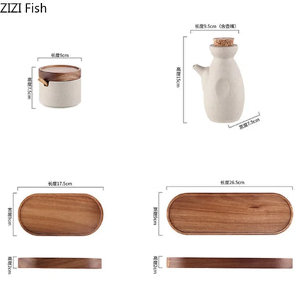Japanese Ceramic Spice Jar Set – With Lids & Spoons