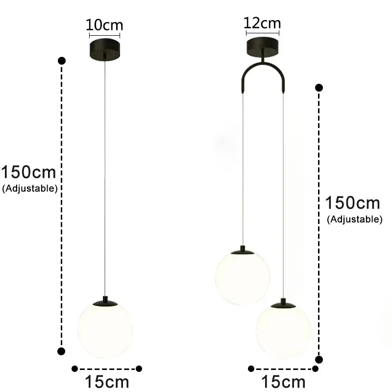 Modern Nordic Glass LED Pendant Light
