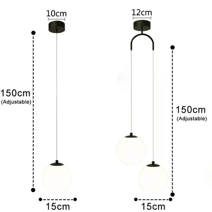 Modern Nordic Glass LED Pendant Light