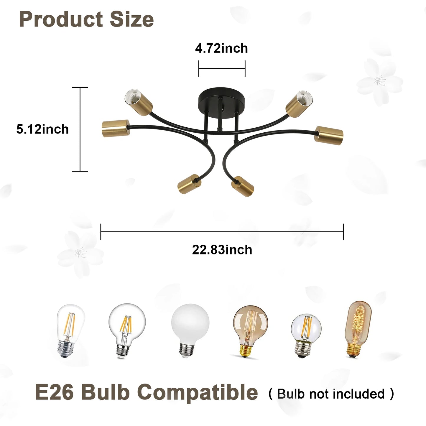 6-Light Black & Gold Sputnik Chandelier