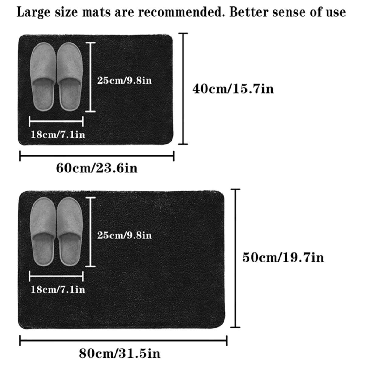 Bathroom Anti-Slip Flannel Fabric Mats.
