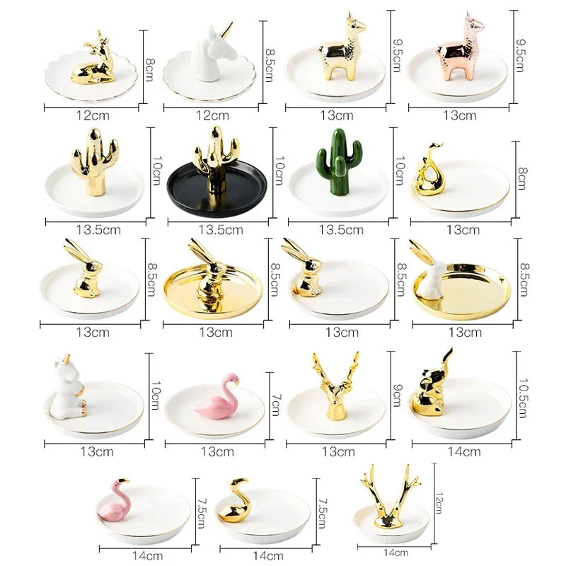 Nordic Gold Ceramic Jewelry Tray