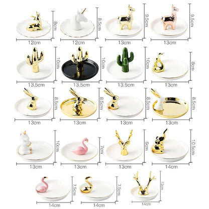 Nordic Gold Ceramic Jewelry Tray