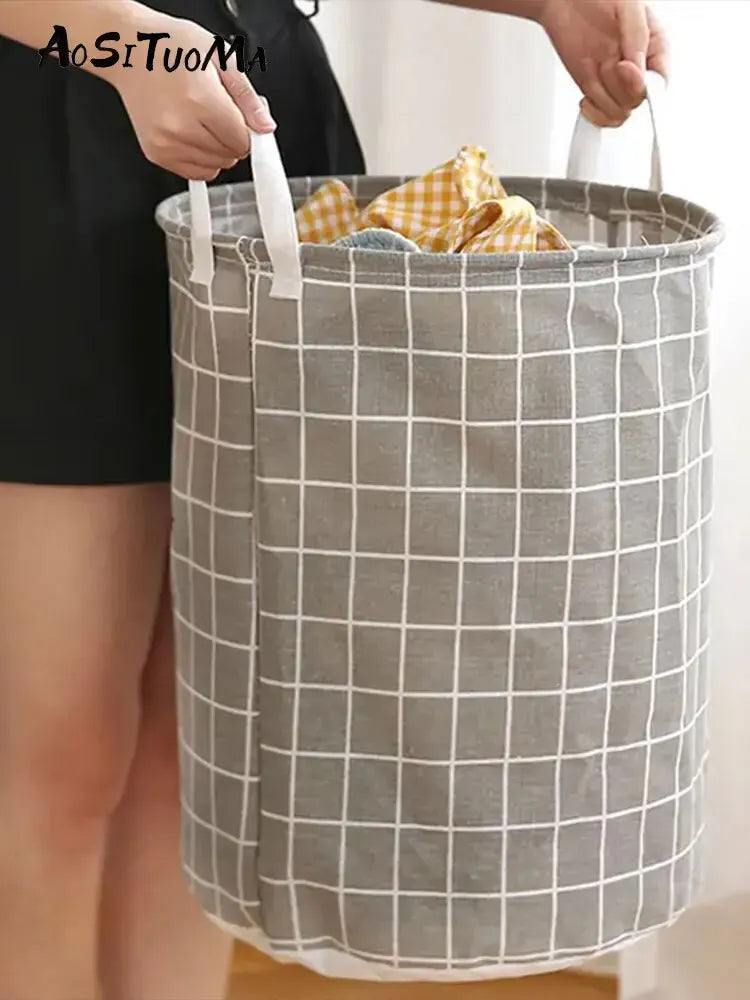 Waterproof Cotton Linen Laundry Hamper