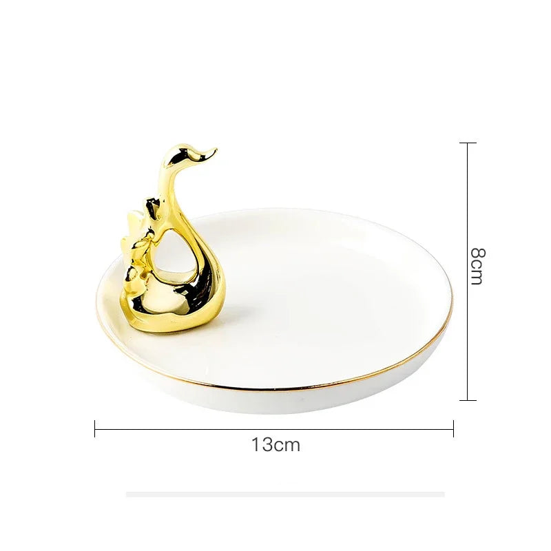 Nordic Gold Ceramic Jewelry Tray