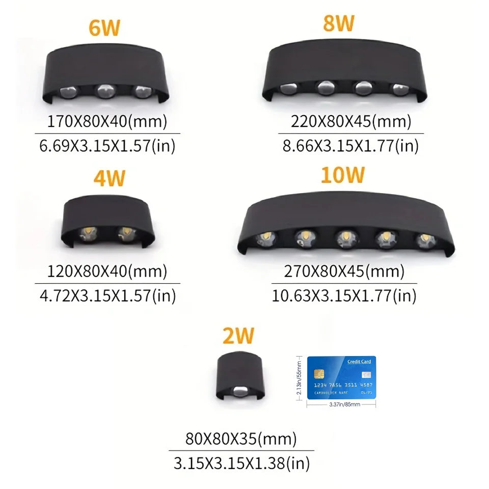 Waterproof LED Wall Lamp – IP66 Indoor/Outdoor Minimalist Light