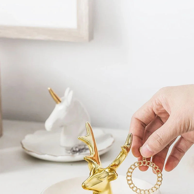 Nordic Gold Ceramic Jewelry Tray
