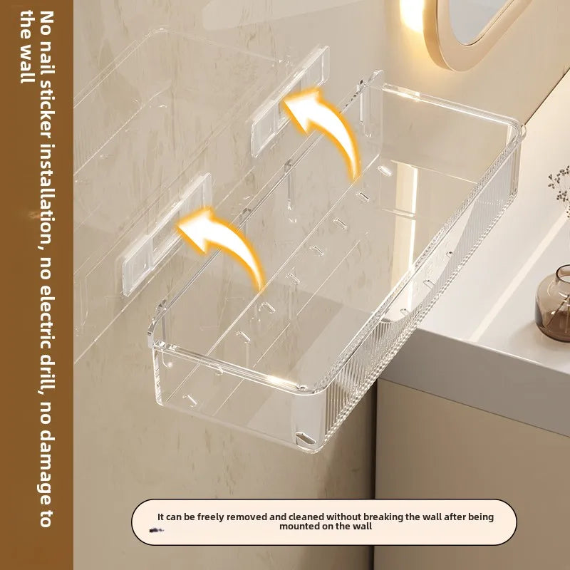 No-Drill Wall-Mounted Cosmetic & Skincare Rack