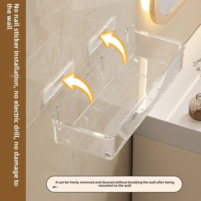 No-Drill Wall-Mounted Cosmetic & Skincare Rack