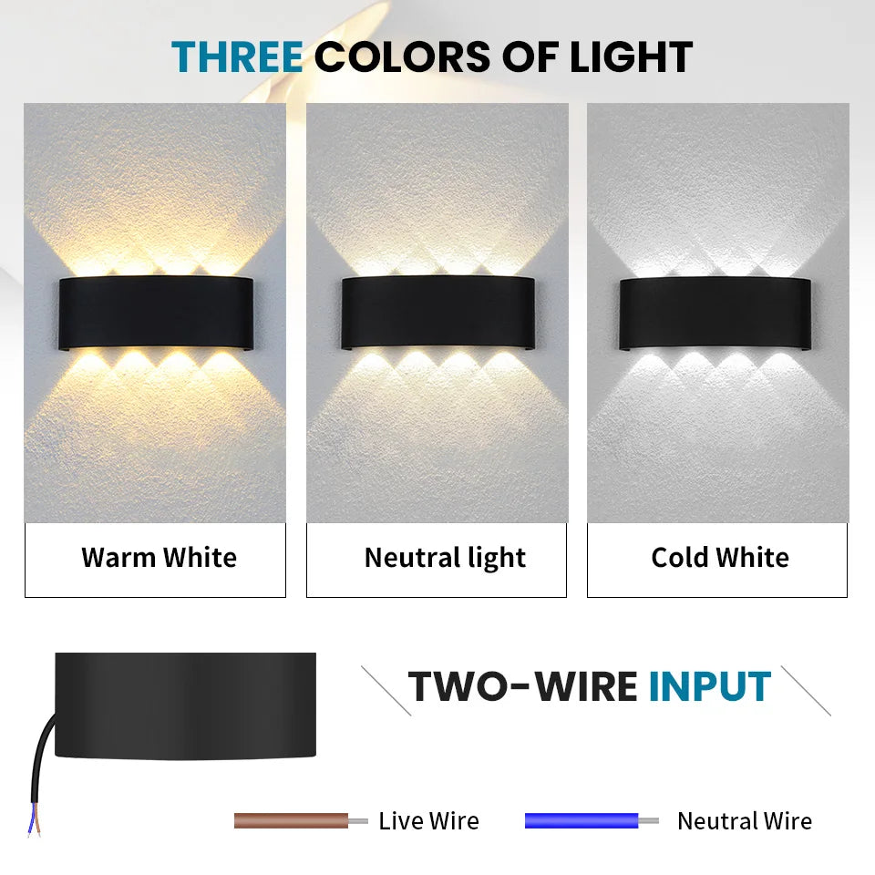 Waterproof LED Wall Lamp – IP66 Indoor/Outdoor Minimalist Light