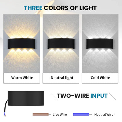 Waterproof LED Wall Lamp – IP66 Indoor/Outdoor Minimalist Light