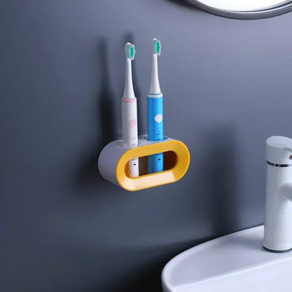 Bathroom Wall-Mounted Toothbrush Holder – Single & Double Hole Organizer