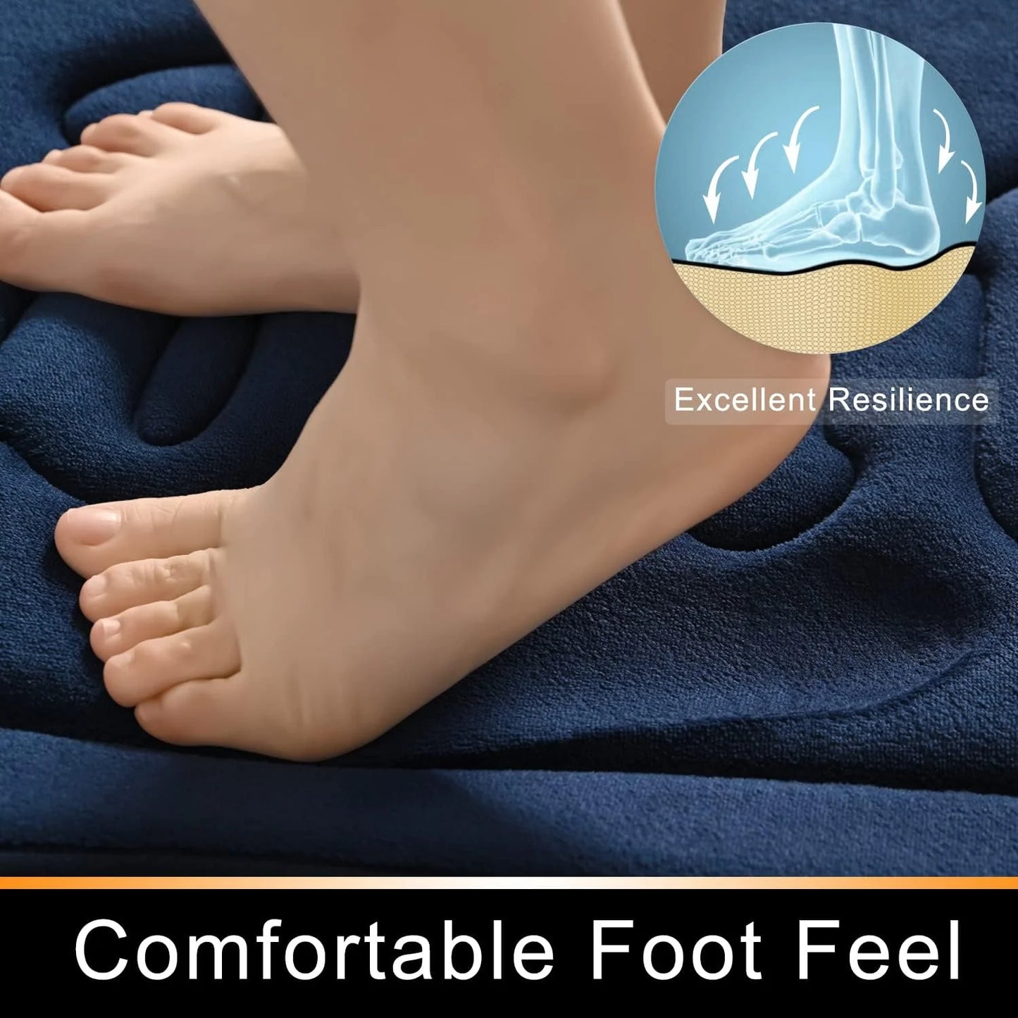 Bathroom Anti-Slip Flannel Fabric Mats.