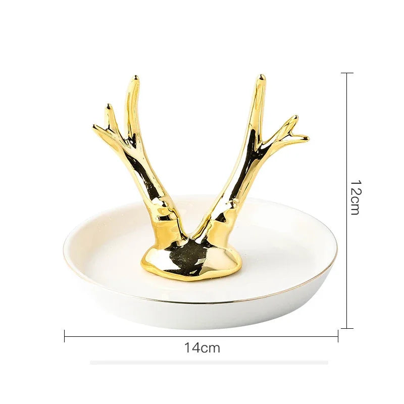 Nordic Gold Ceramic Jewelry Tray