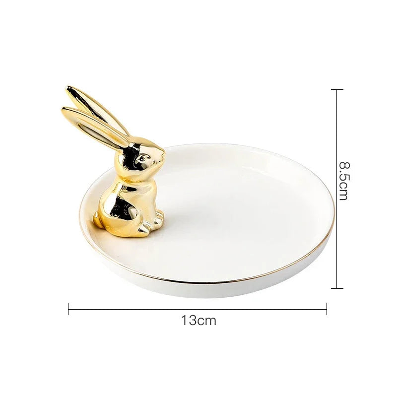 Nordic Gold Ceramic Jewelry Tray