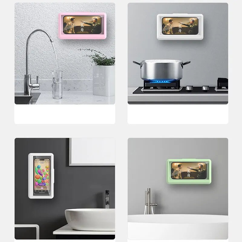 Waterproof Wall-Mounted Bathroom Phone Holder