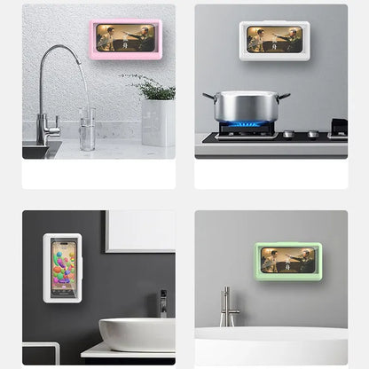 Waterproof Wall-Mounted Bathroom Phone Holder