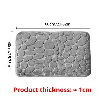 Cobblestone Memory Foam Bath Mat – Non-Slip & Quick Dry