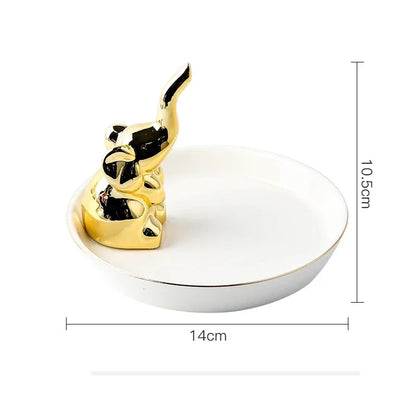 Nordic Gold Ceramic Jewelry Tray