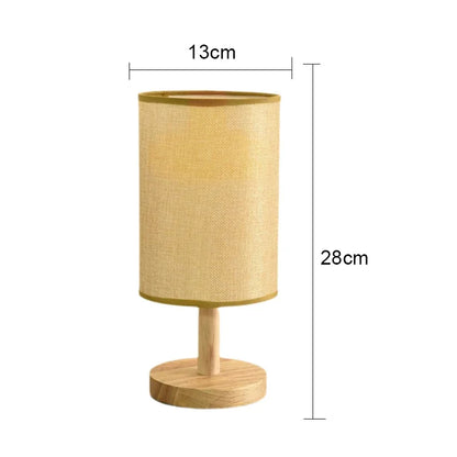 LED Table Lamp – Chinese Style Fabric Shade, Dimmable USB Light