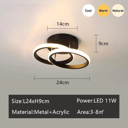 Modern LED Ceiling Lamp – 3-Color Aisle & Bedroom Light