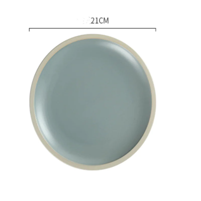 Morandi Matte Ceramic Dinner Plate Set – Modern Minimalist Tableware