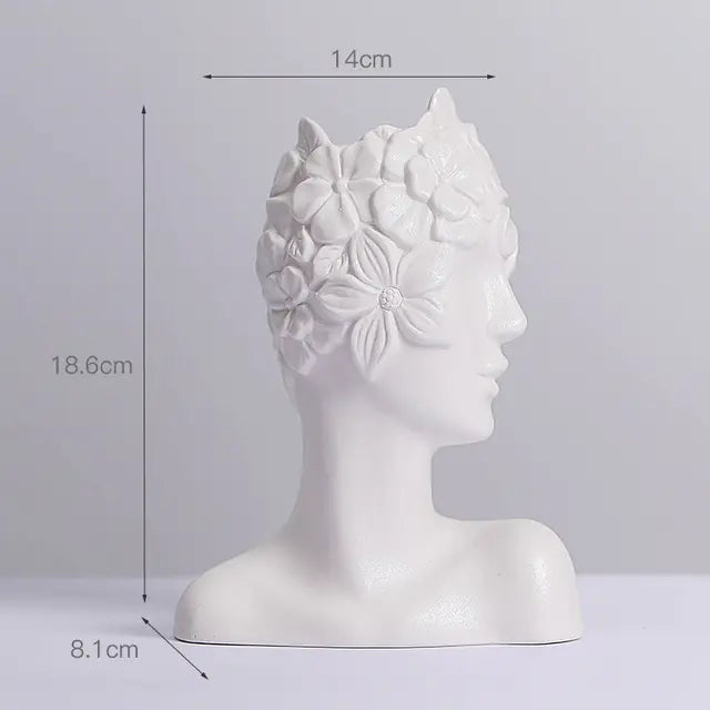 Nordic Simple Matte White Ceramic Body Vase