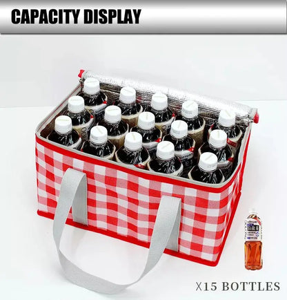 Portable Insulated Picnic Basket with Aluminum Frame