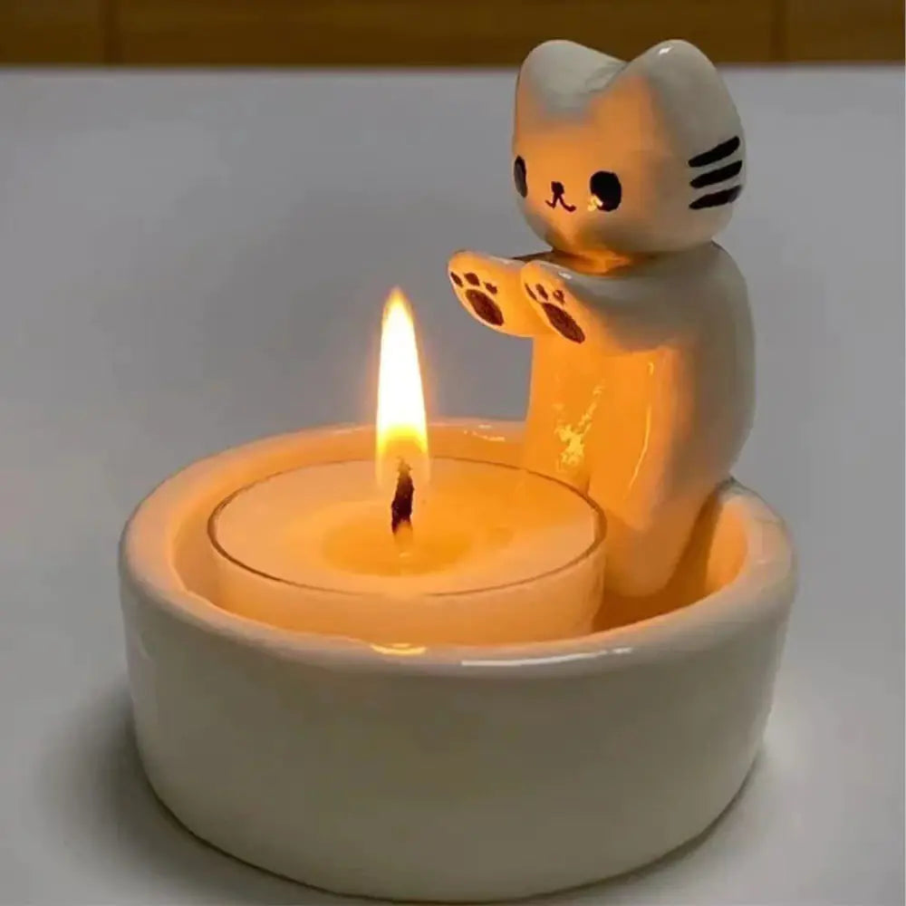 Creative Cartoon Cat Candle Holder for Home Decor