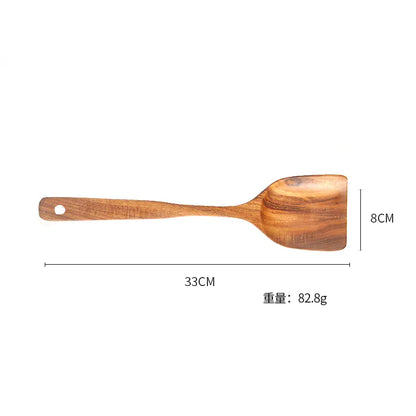 Wholesale 7-Piece Teak Kitchen Utensil Set – Natural Wood Cooking Tools