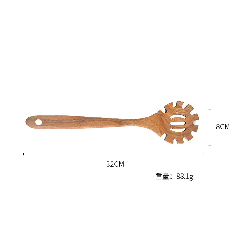 Wholesale 7-Piece Teak Kitchen Utensil Set – Natural Wood Cooking Tools