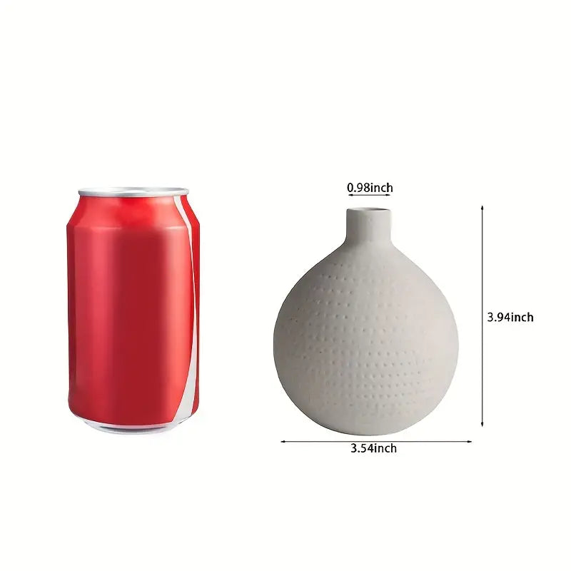 Modern White Ceramic Flower Vase for Home Decor