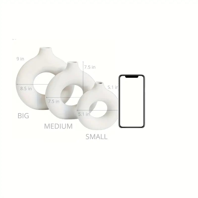 Modern White Ceramic Vase for Home Decor and Events