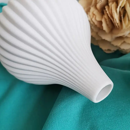 Modern White Ceramic Flower Vase for Home Decor